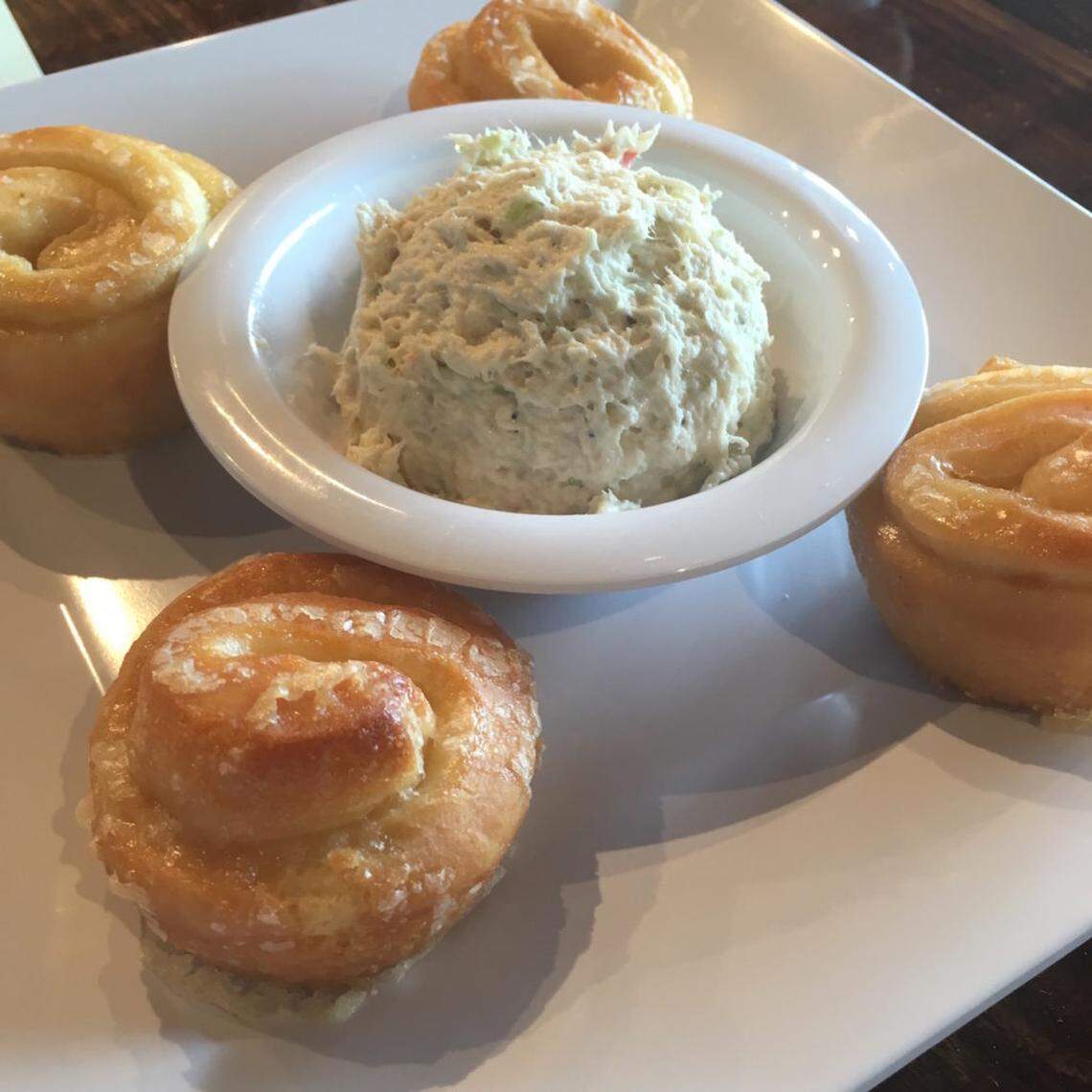 Orange buns and chicken salad. Photo by Corey Inscoe