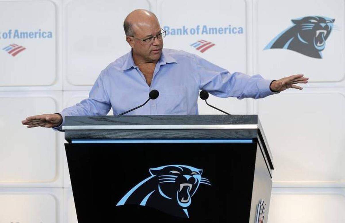New Carolina Panthers owner David Tepper answers a question during a news conference at Bank of America Stadium in Charlotte, N.C., Tuesday, July 10, 2018. Tepper finalized his purchase of the team on Monday. (AP Photo/Chuck Burton) Chuck Burton AP