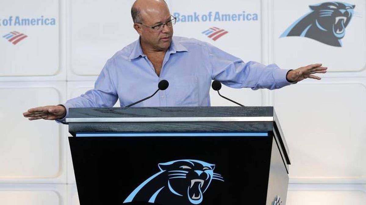 New Carolina Panthers owner David Tepper answers a question during a news conference at Bank of America Stadium in Charlotte, N.C., Tuesday, July 10, 2018. Tepper finalized his purchase of the team on Monday. (AP Photo/Chuck Burton) Chuck Burton AP