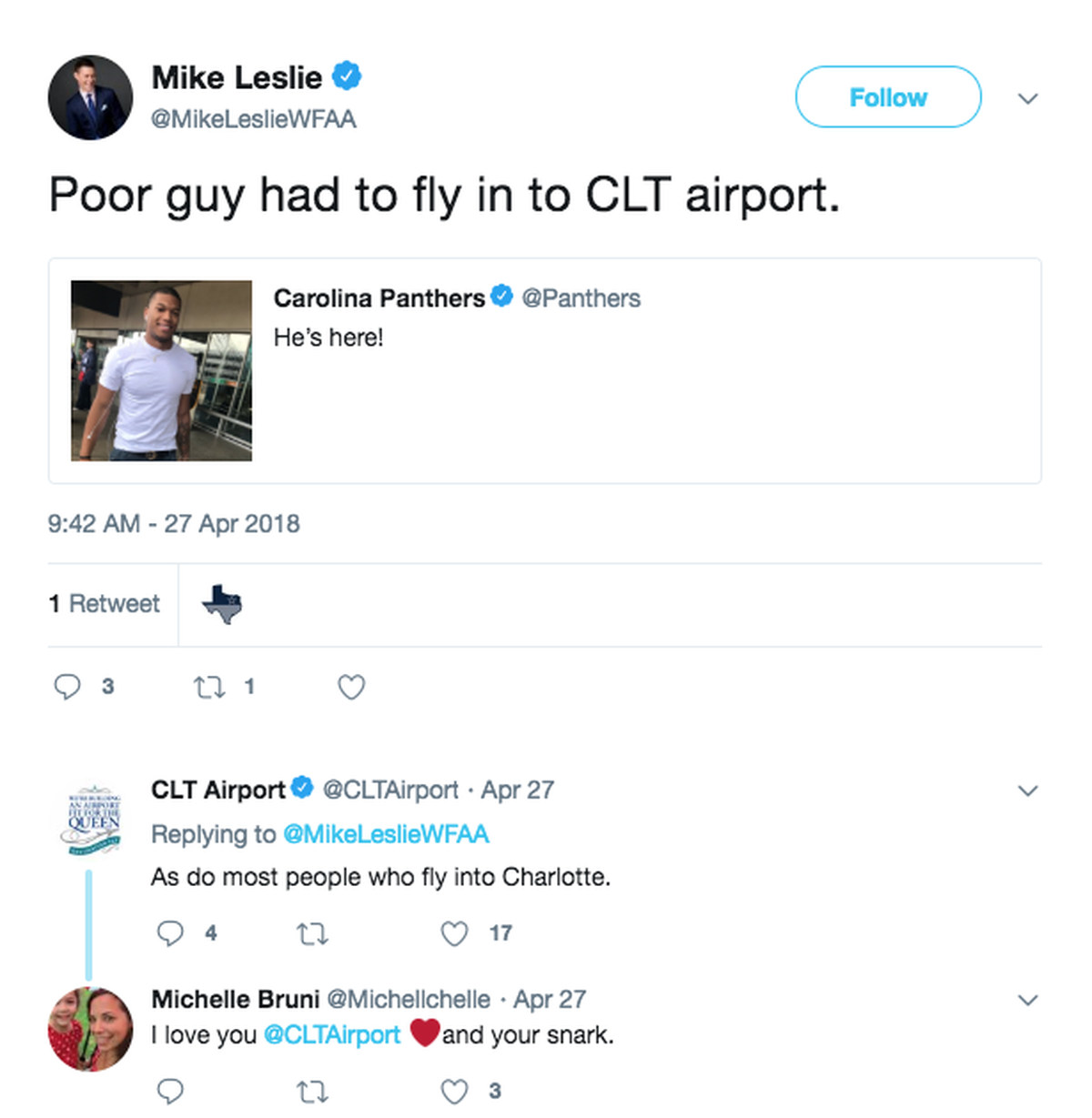 From @cltairport twitter