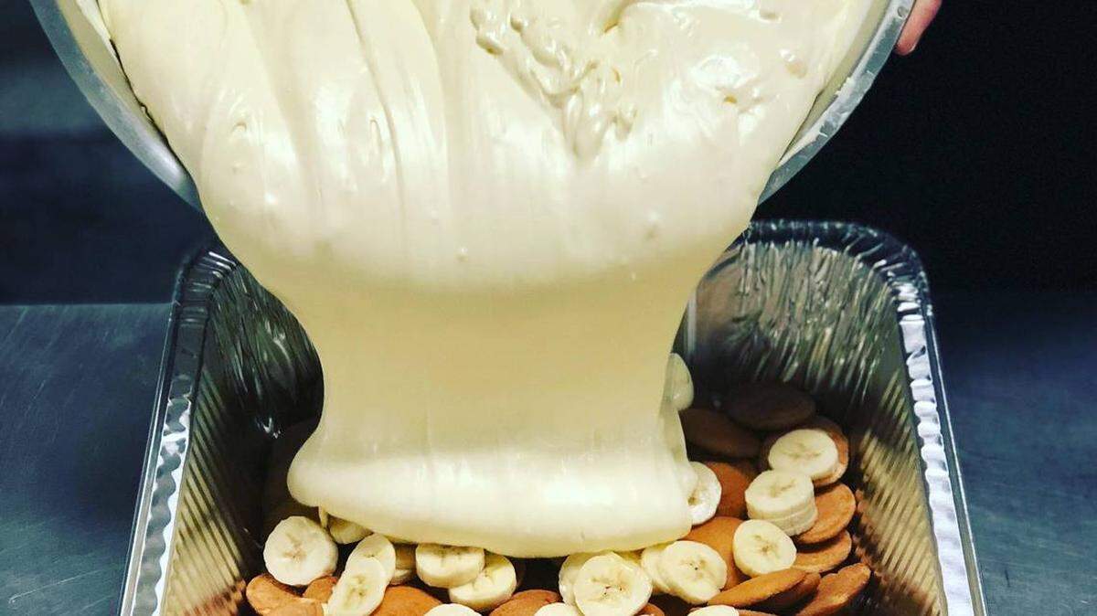 Banana pudding, in full or half trays, is one of the desserts you can order through Brown Bag. Courtesy of Brown Bag