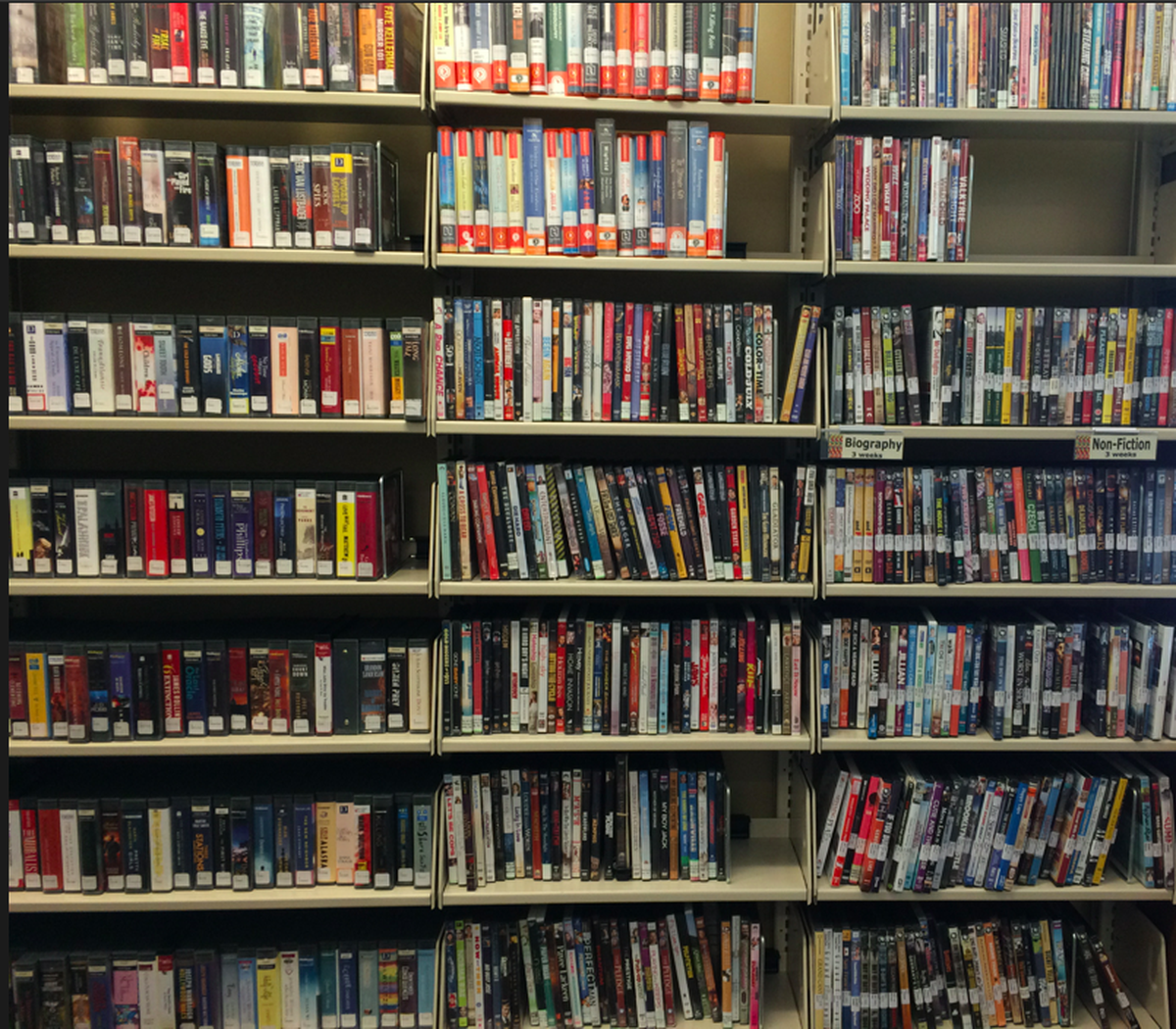 DVD selection at Myers Park Branch