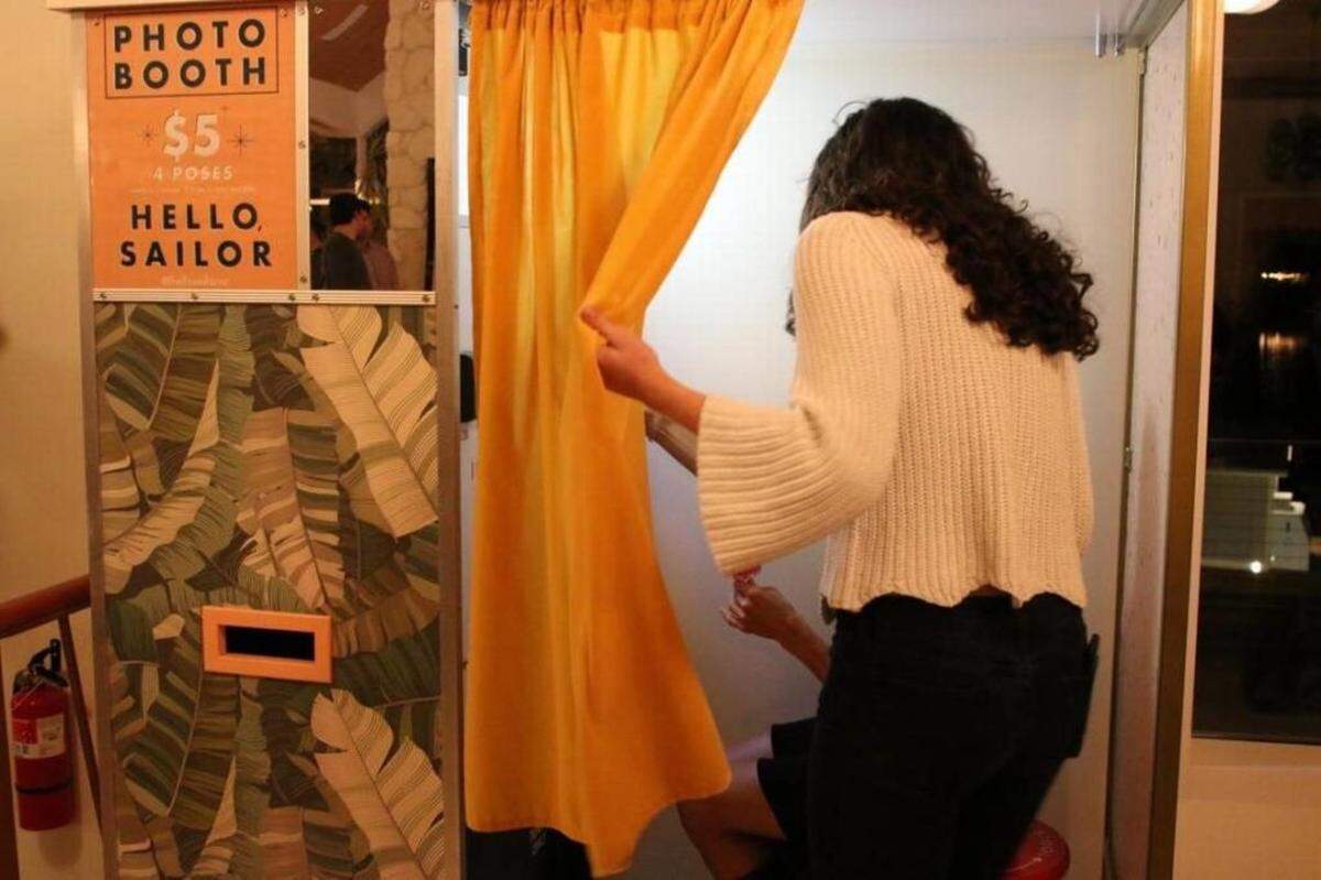 The $5 photo booth inside Hello, Sailor in Cornelius.
