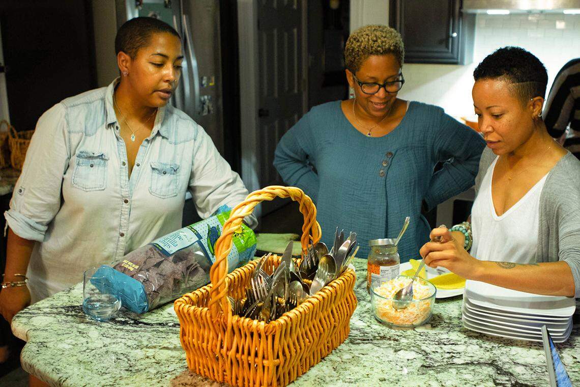 Photo by Alex Cason<br /> Kelley Carboni-Woods, Christy Lee and Tiya Maynard