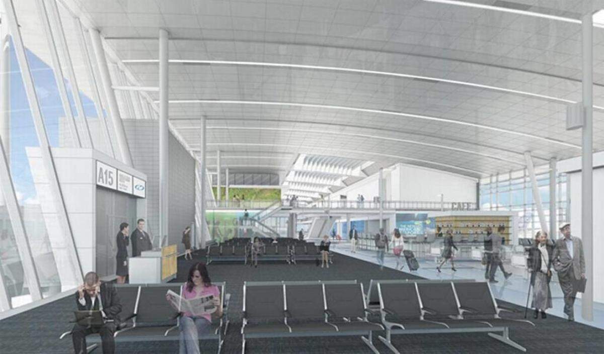 A rendering of Concourse A North interior.Courtesy Charlotte Douglas International Airport.