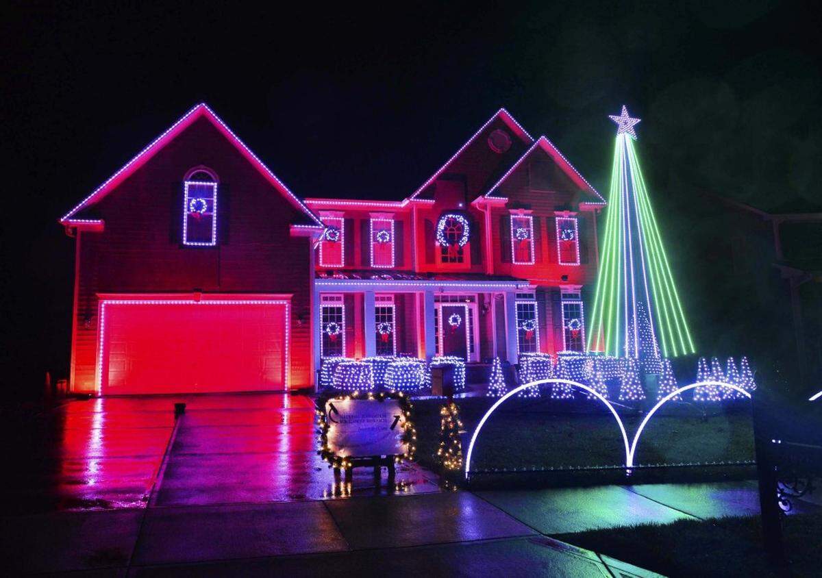 Pete and Sherri Kimbell's home located at 4026 Garden Oak Drive,Indian Trail decorated with christmas lights that move to music  on Dec. 08,2014,