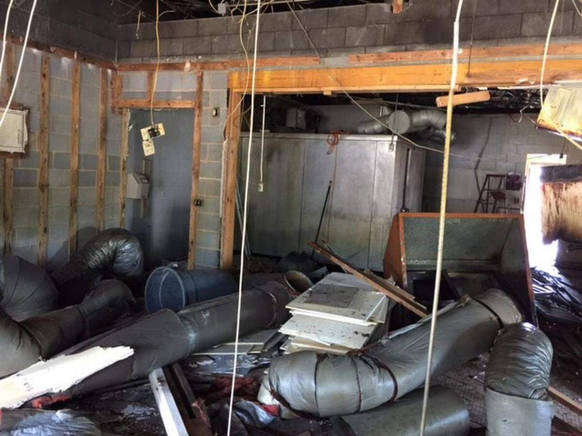 The kitchen, seen at the rear during renovations in July, will get larger with a more efficient layout.