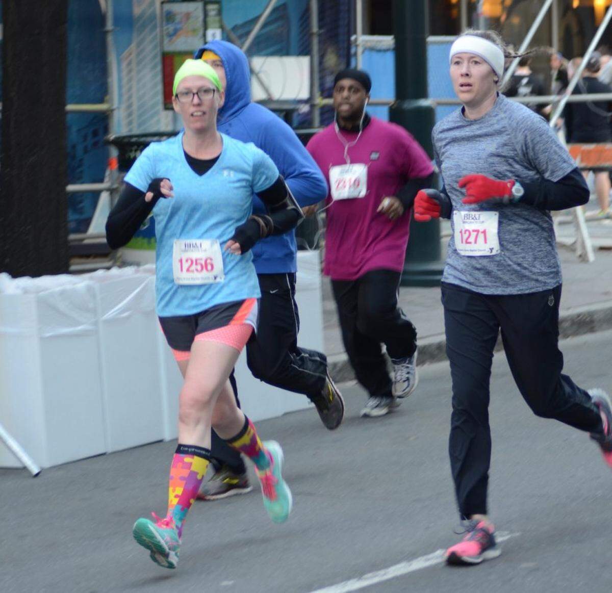 Me, on the left, in happier days running the Corporate Cup 5K this past spring. Photo by Garrett Olin