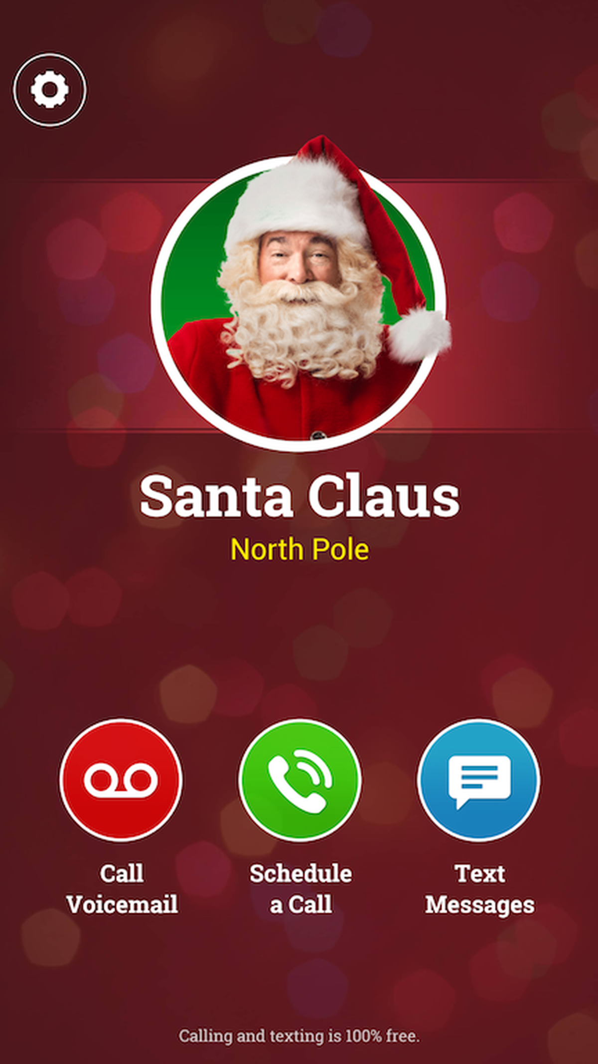 Screenshot: Message from Santa!  phone app