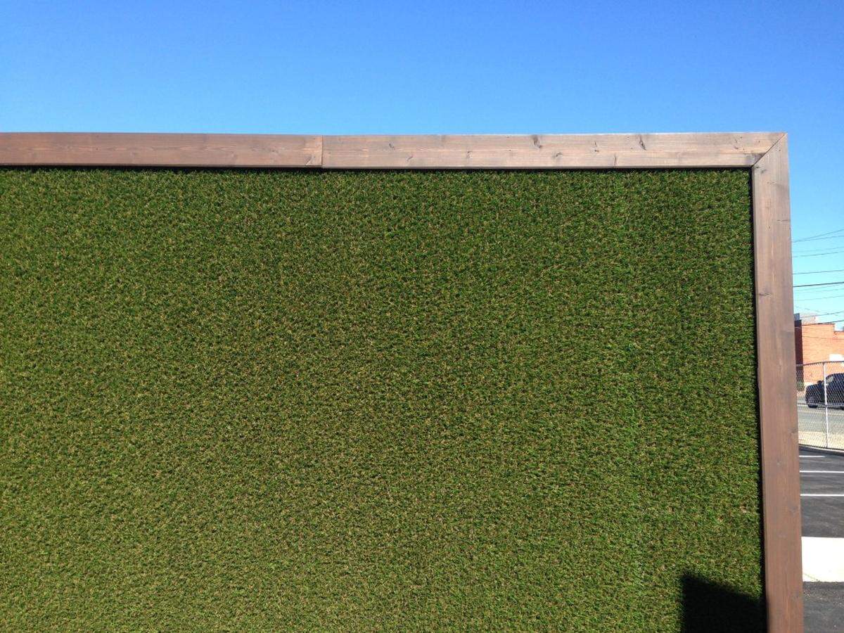 Eventually, Sin Vanata plans to have Comida's name on this AstroTurf wall facing Commonwealth Ave.