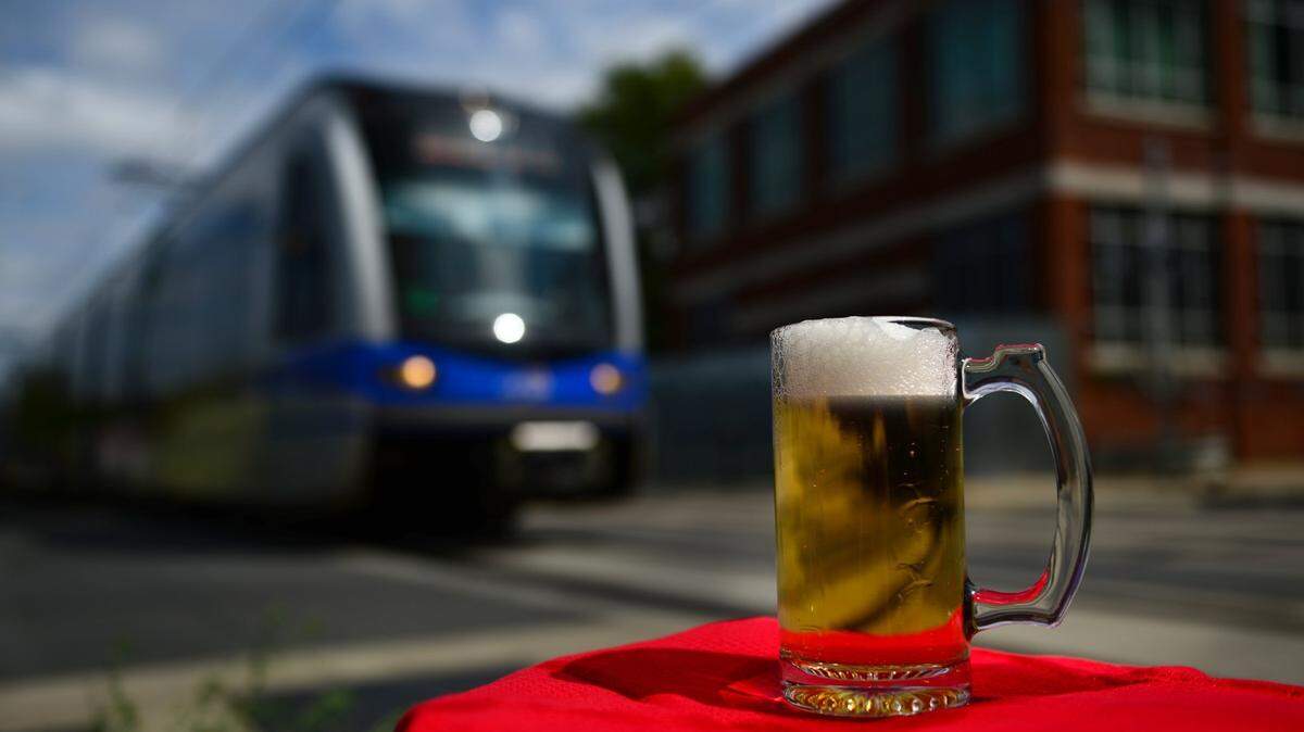 Photo illustration for Light Rail Drinking story for CLT cover.