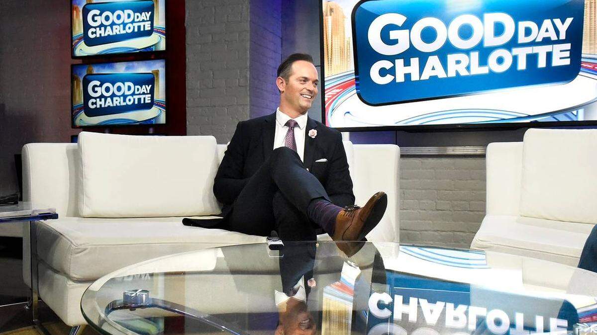 Photo by John D. Simmons/Charlotte Observer<br>Nick Kosir, a meteorologist at WJZY, recently scored a viral hit with a series of videos of him doing various hip-hop dance challenges in the Fox 46 studio.