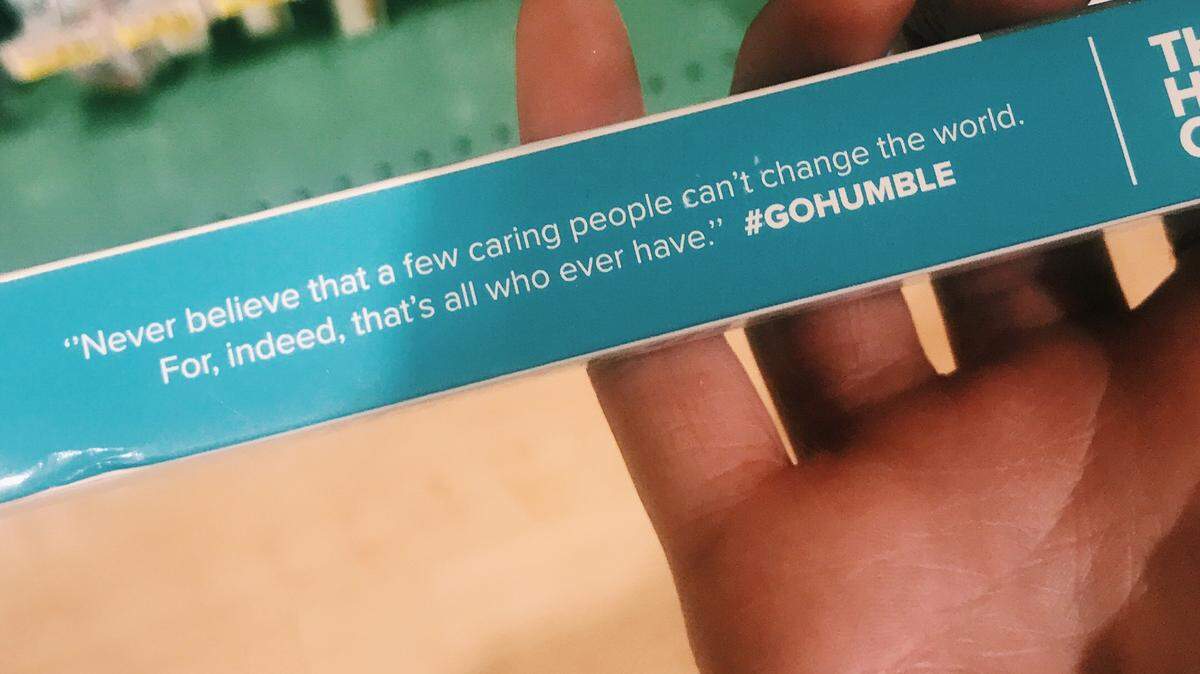 My new bamboo toothbrush, providing some much-needed motivation.