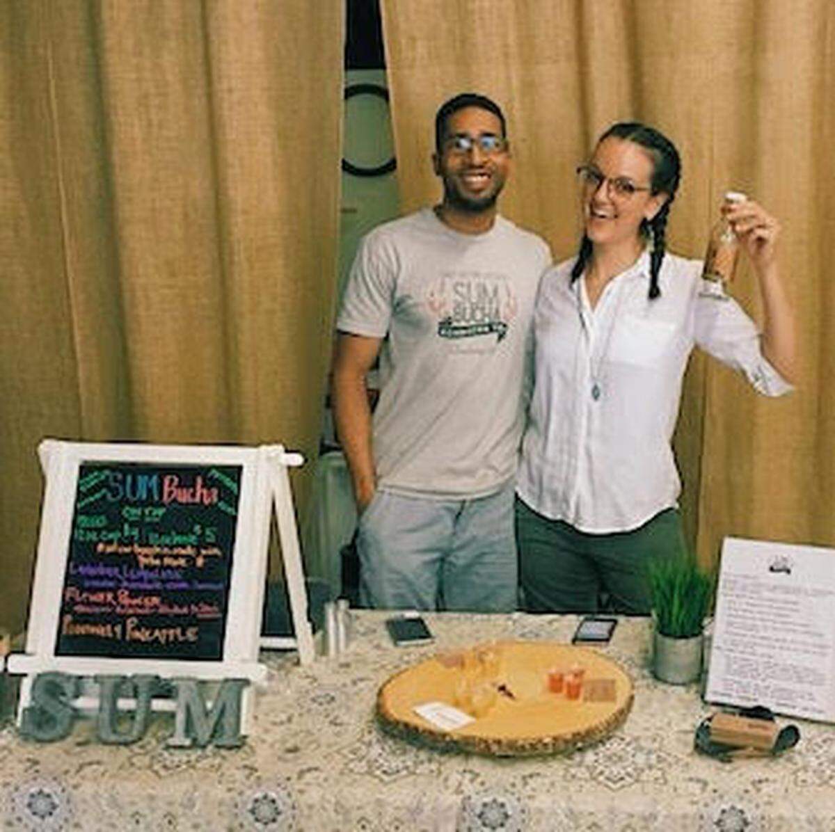 Alex and Sarah North, owners of SUM Bucha