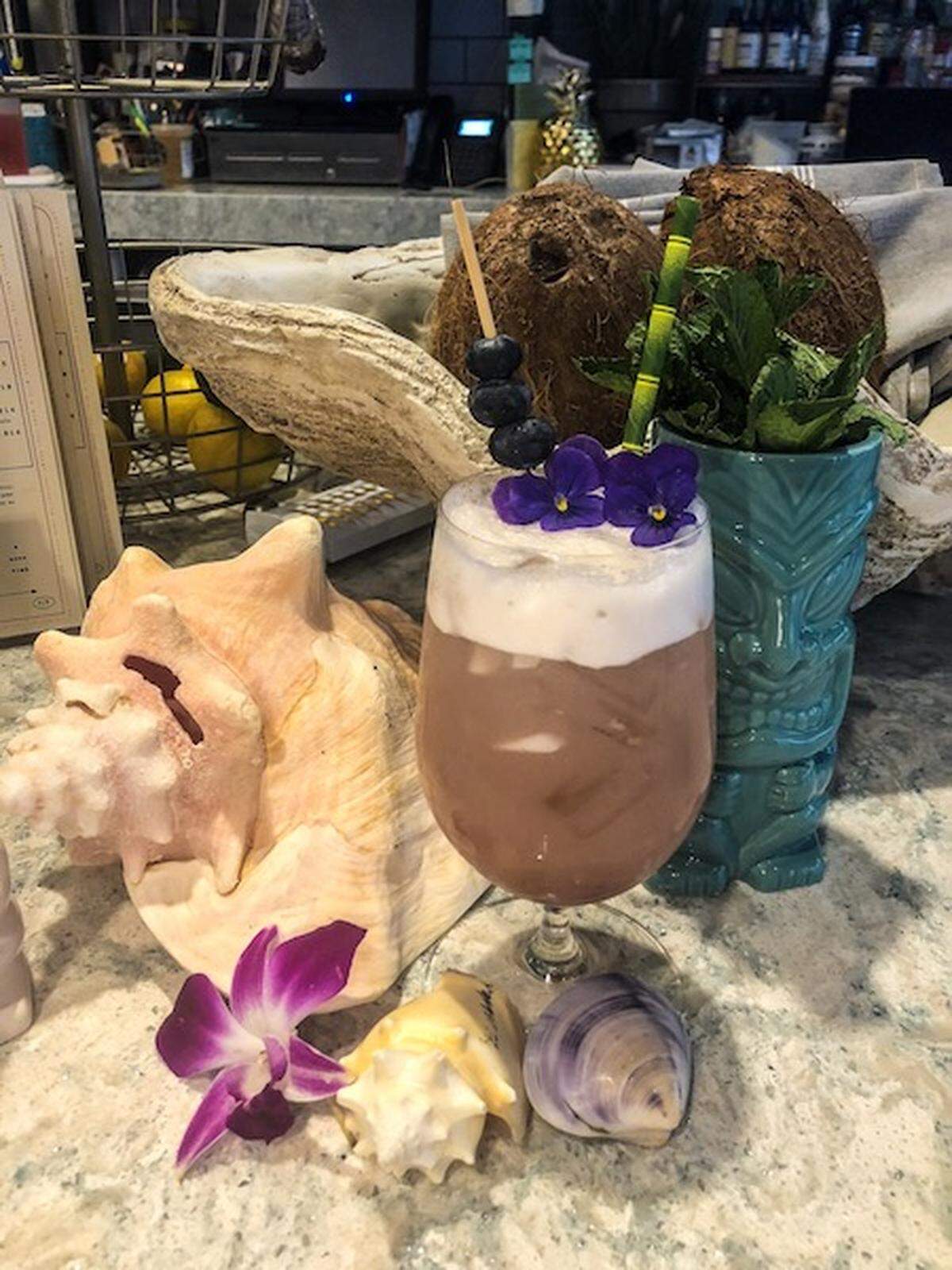 Fresh Blueberry mocktail at Fin &amp; Fino. Photo by Megan Miller