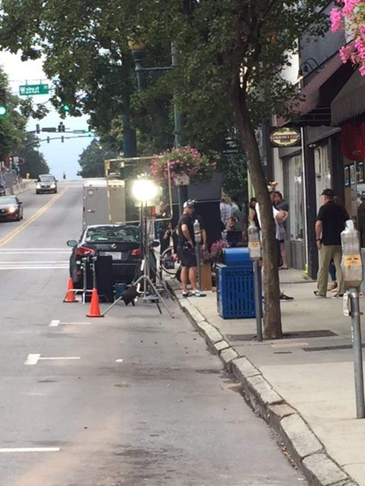 Filming in downtown Asheville