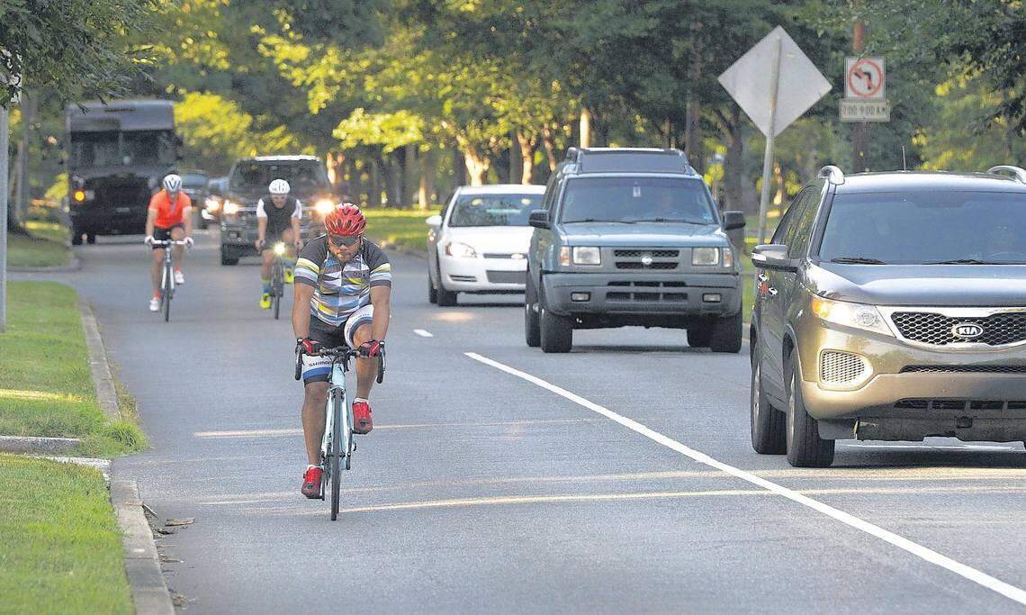 Cyclists have the same rights as motor vehicles on the road, according to North Carolina law.