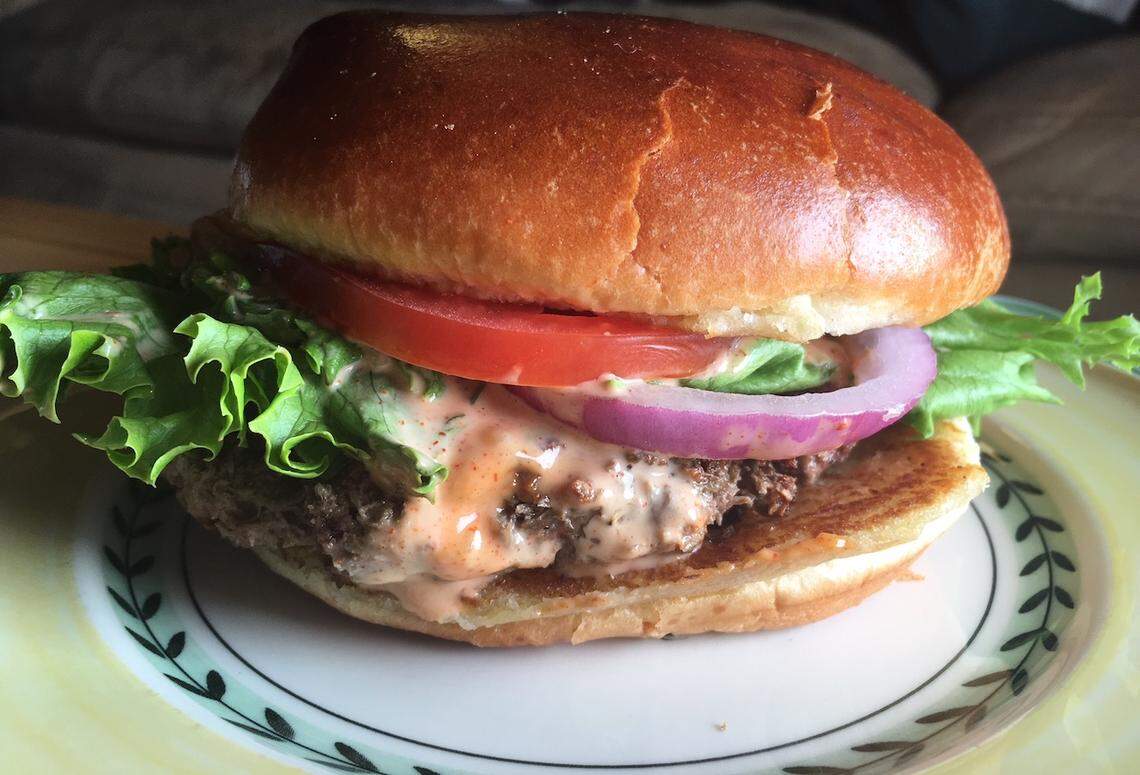 The Impossible Burger at Duckworth’s Kitchen & Taphouse.