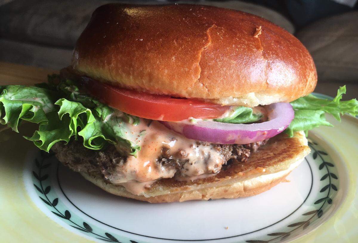 The Impossible Burger at Duckworth’s Kitchen & Taphouse.