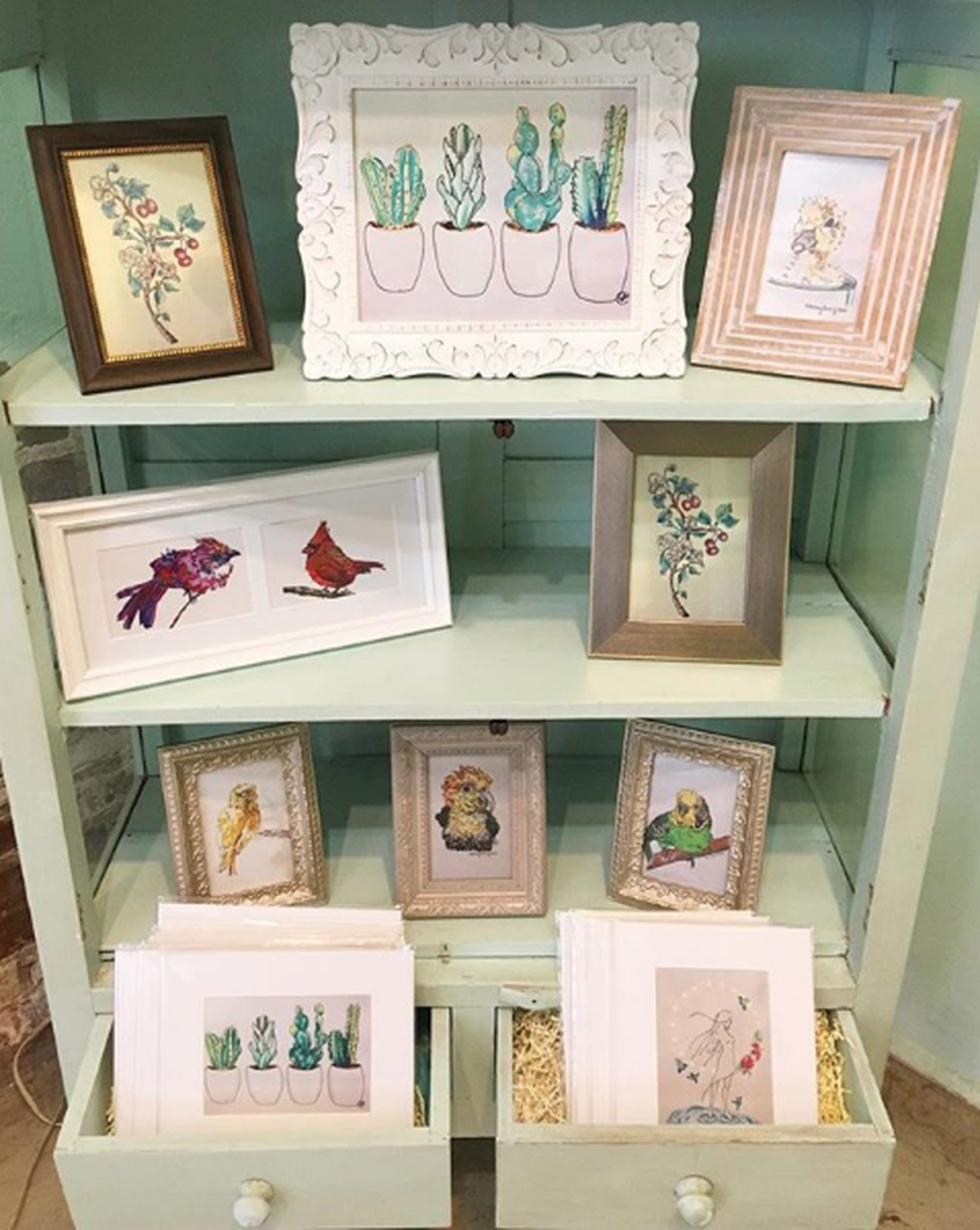 Photo via @rubysgiftnoda on Instagram. Pieces by artist Happy Emmy