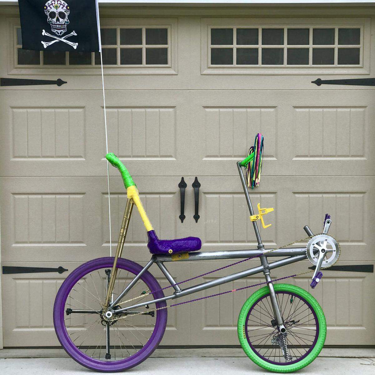 Courtesy of Lukas Johnson<br/>Mardi Gras-themed bike