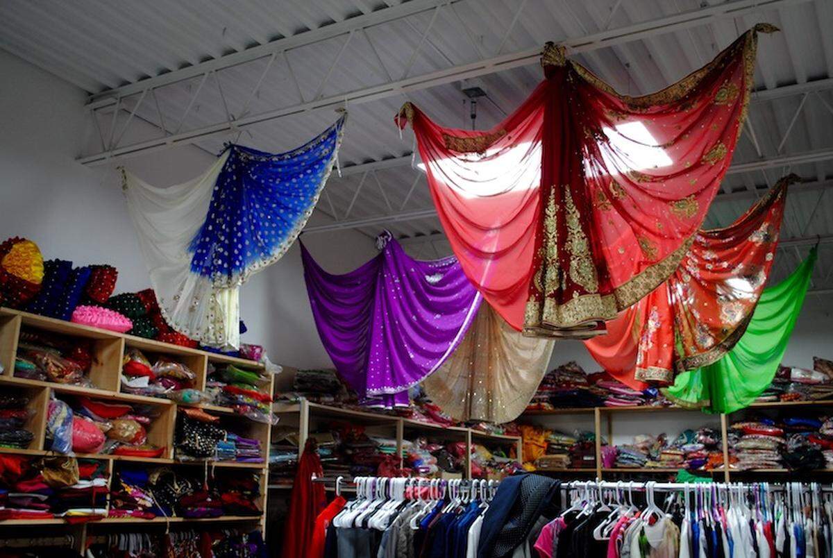 The clothing section at Rohan Grocery.