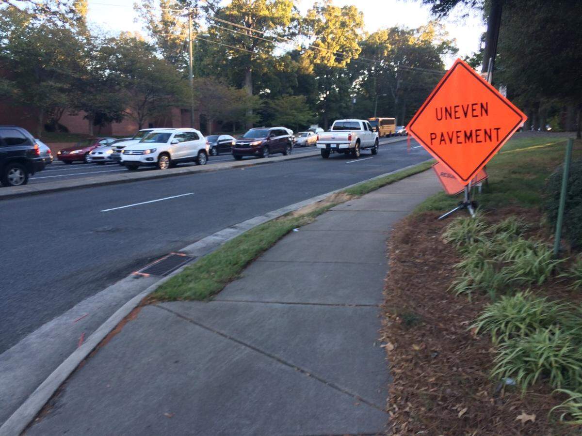 Less-than-ideal biking surface.