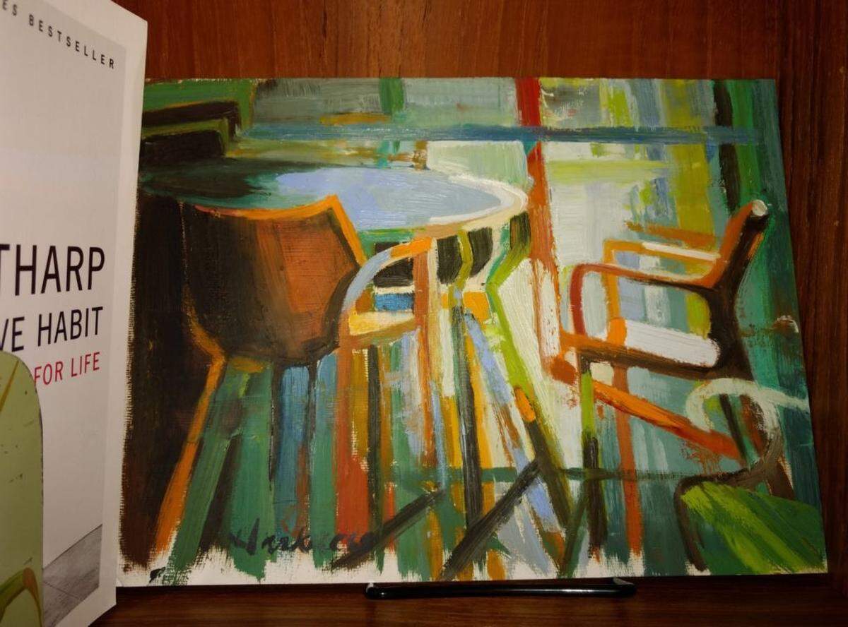 8 x 10 study for a larger painting by Anne Harkness, from AVA Gallery in Davidson ($100, unframed)