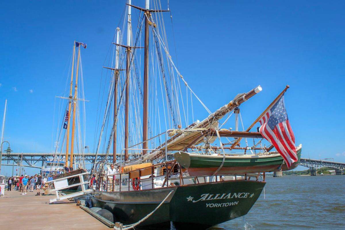 Courtesy of Visit Williamsburg<br>Nearby Yorktown sits along the York River.