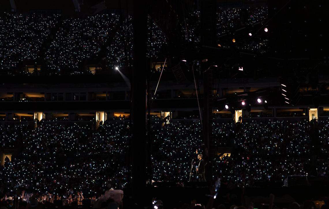 Eric Church performs during Concert for Carolina in Charlotte, N.C. on Saturday, October 26, 2024.