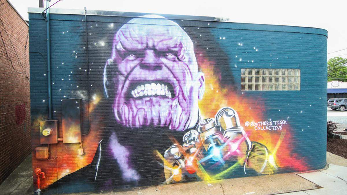 The Seventh Sin Tattoo Company mural was done by Southern Tiger Collective’s Alex D and Dustin Moates.