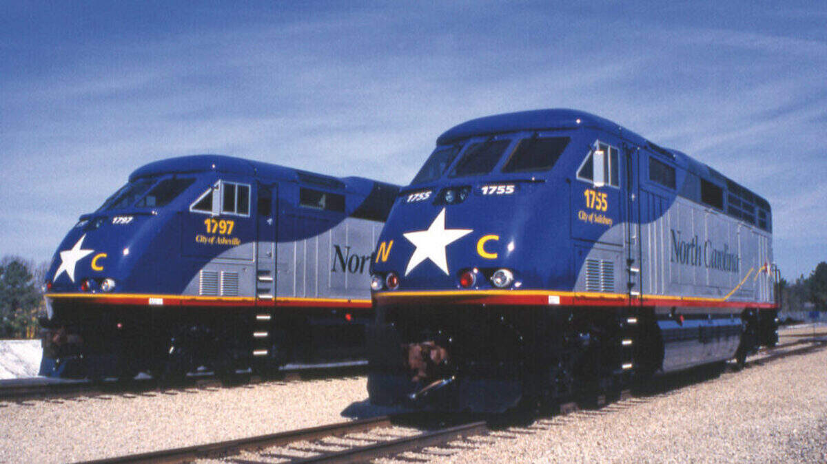 The Piedmont train sponsored by NCDOT and operated by Amtrak travels between Charlotte and Raleigh.