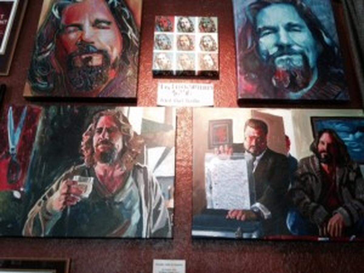 The Dude abides at Lebowski's on East Boulevard.the wall