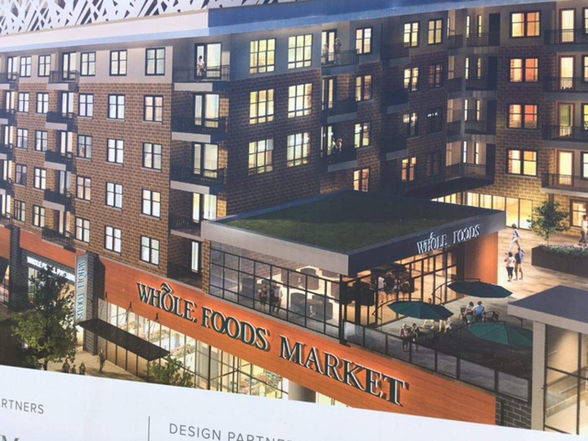 Crescent Stonewall Station rendering on the construction site