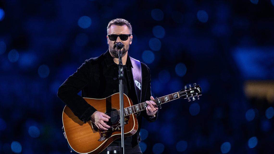 Eric Church performs during Concert for Carolina in Charlotte, N.C. on Saturday, October 26, 2024.