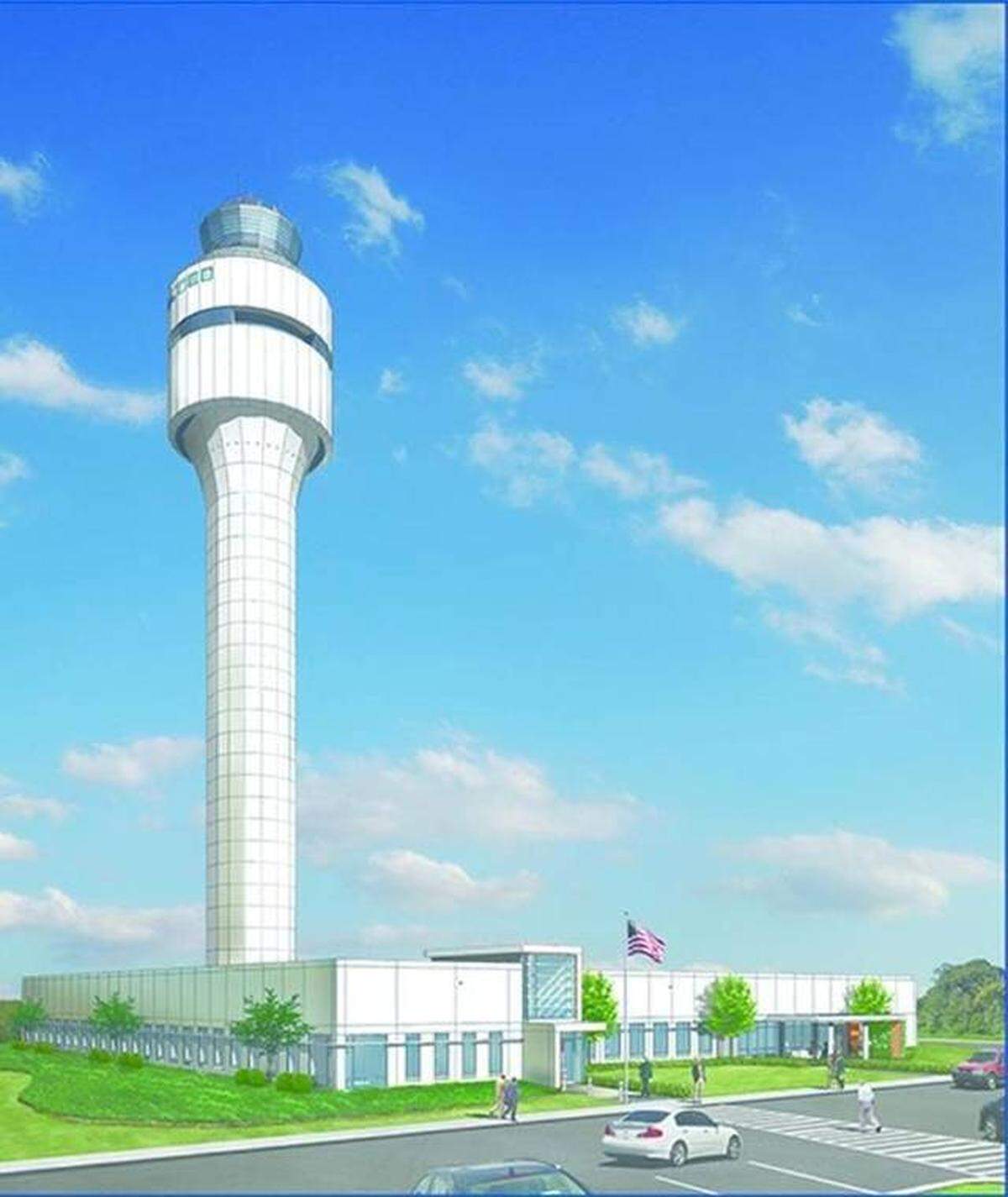 A rendering of the new Charlotte Douglas control tower