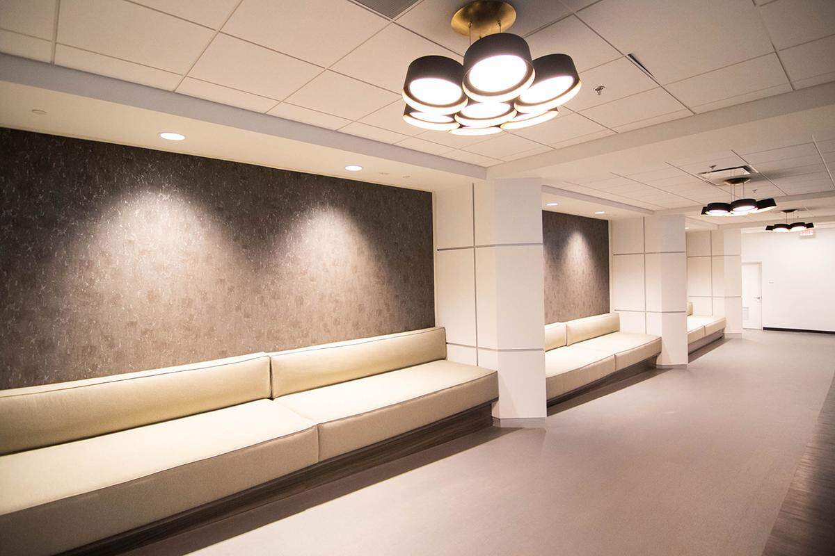 A seating area at the Dowd YMCA.