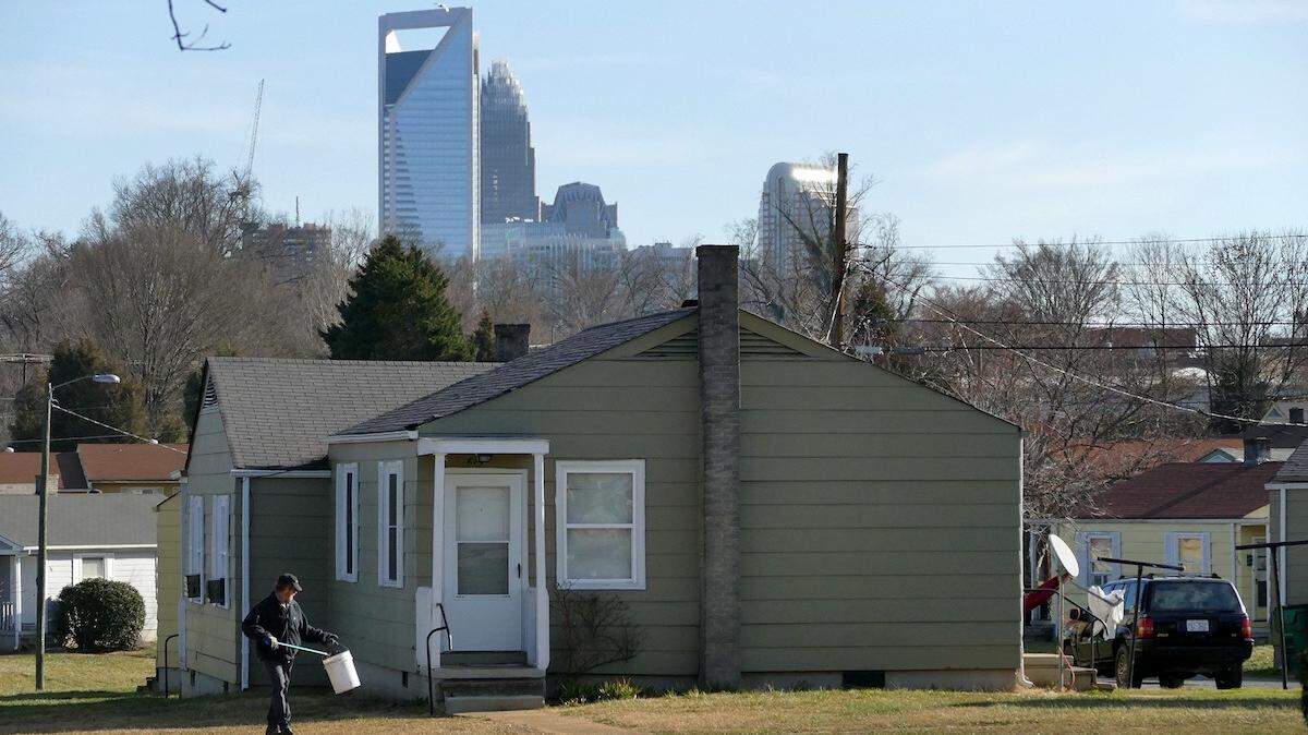 The Brookhill Village apartments along South Tryon Street and Remount Road were built in 1951and are in disrepair and many are vacant. They are part of a pocket of South End that isn't being redeveloped.