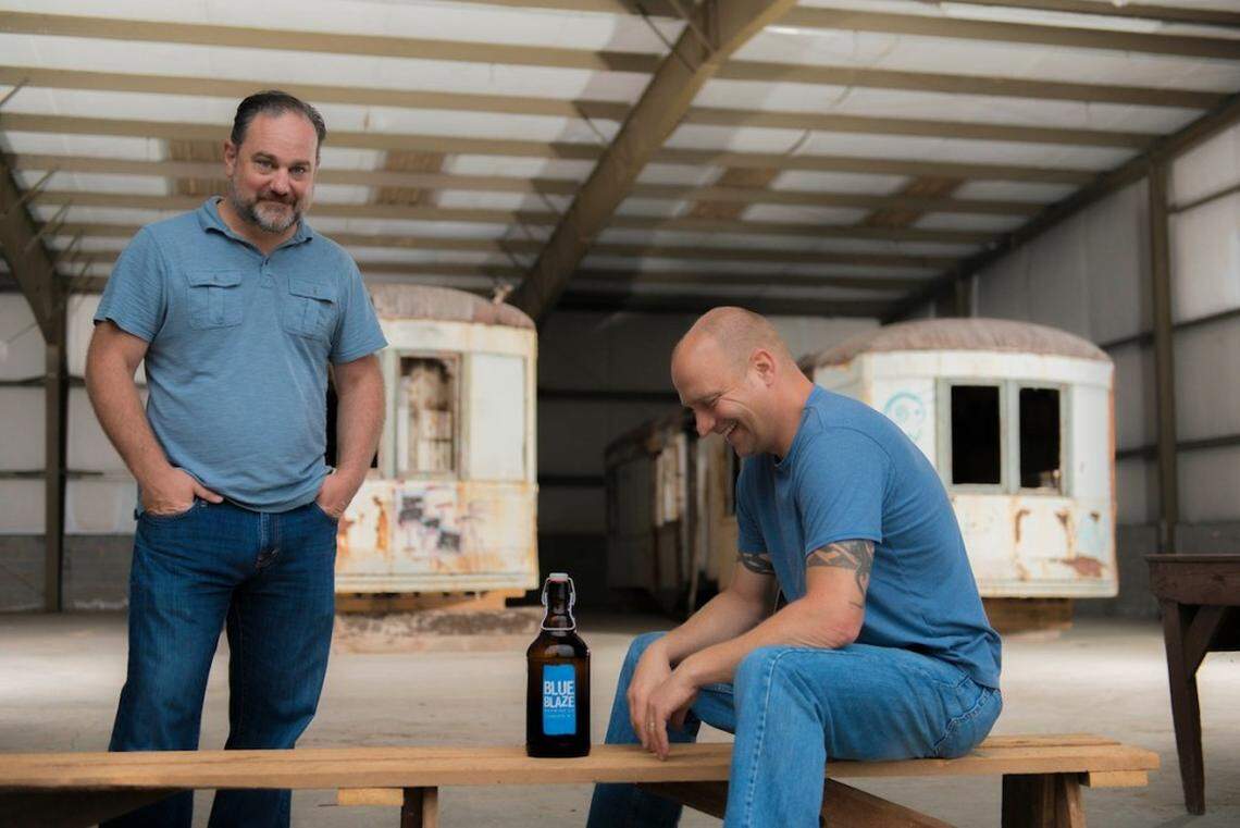 Craig Nunn, left, in this file photo, is managing partner at Blue Blaze Brewing. The brewery is at 528 S. Turner Ave. and recently celebrated its six-year anniversary.