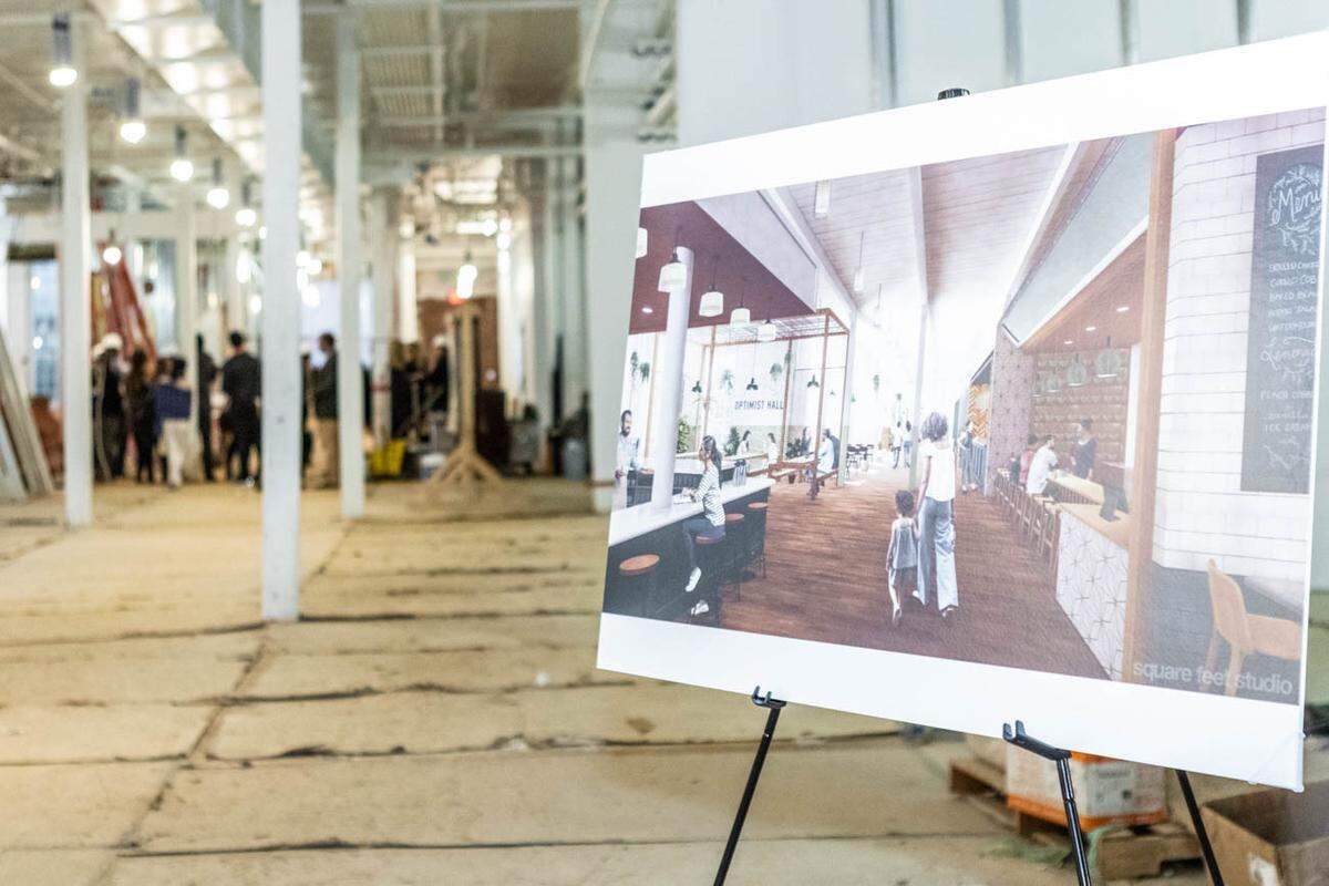 Photo by Alex Cason Photography<br/>Optimist Hall progress in November 2018.