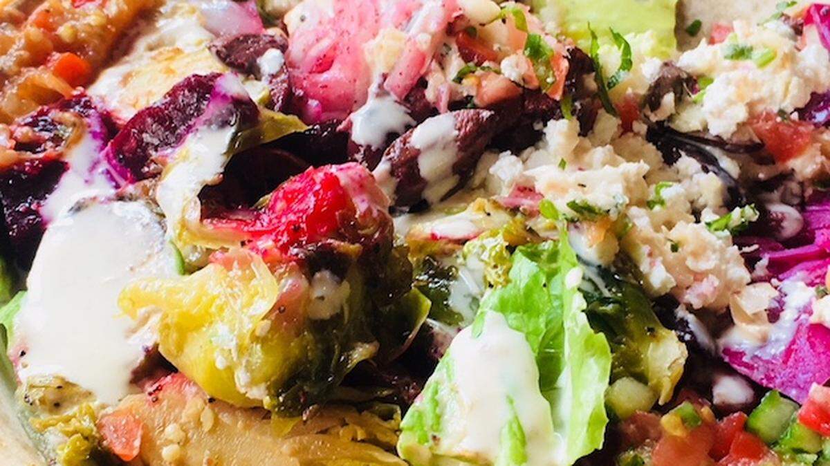 A build-your-own salad at YAFO Kitchen. Photo by Katie Toussaint