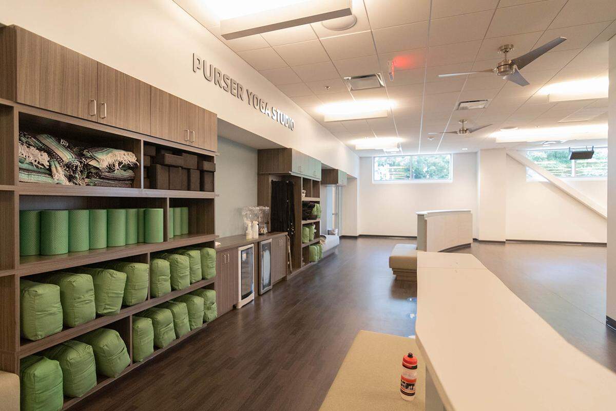 The yoga studio at the Dowd YMCA.
