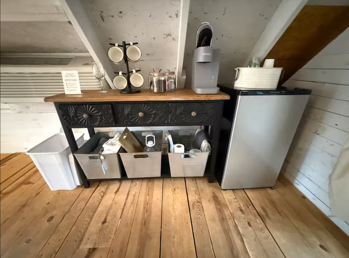 The hosts said the Airbnb is “more luxurious than camping but cooler than a hotel.”&nbsp;