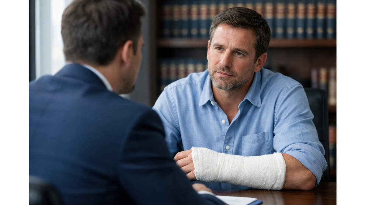 man in a cast
