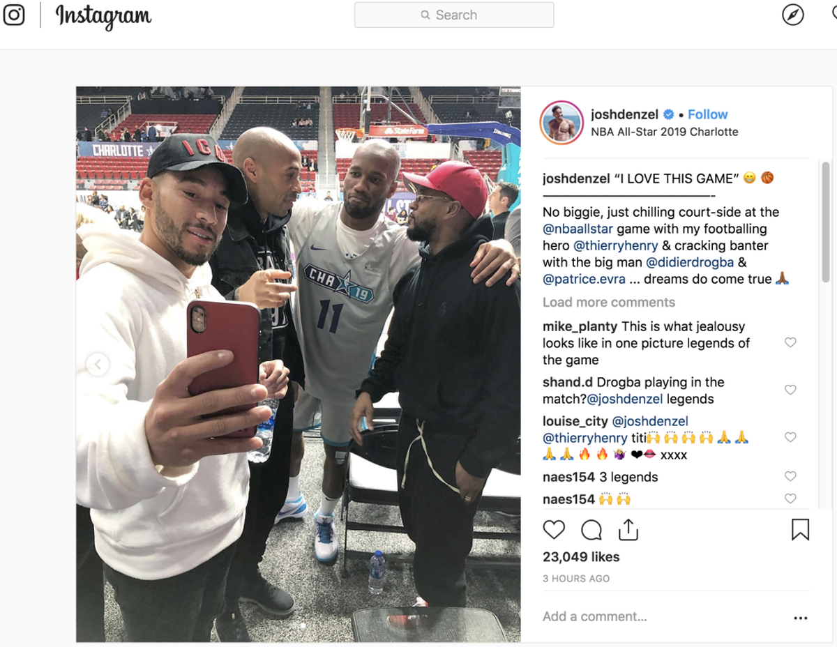 An Instagram post by Josh Denzel from the floor at Bojangles’ Coliseum on Saturday.
