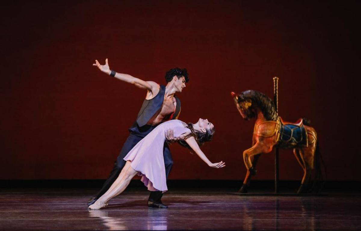 Miami City Ballet's Jennifer Lauren and Renan Cerdeiro in Sir Kenneth MacMillan's “Carousel Pas de Deux.”