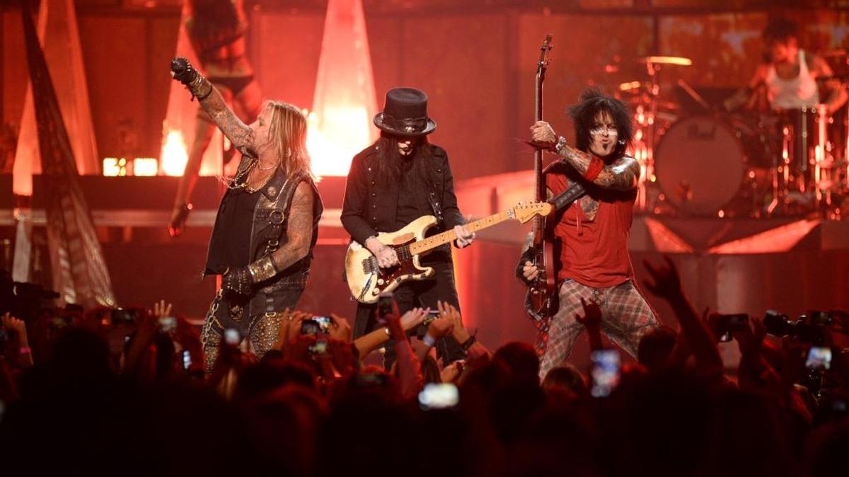 
Motley Crue performs at the iHeartRadio Music Festival at the MGM Grand Garden Arena on Sept. 19, 2014 in Las Vegas, Nevada. 
