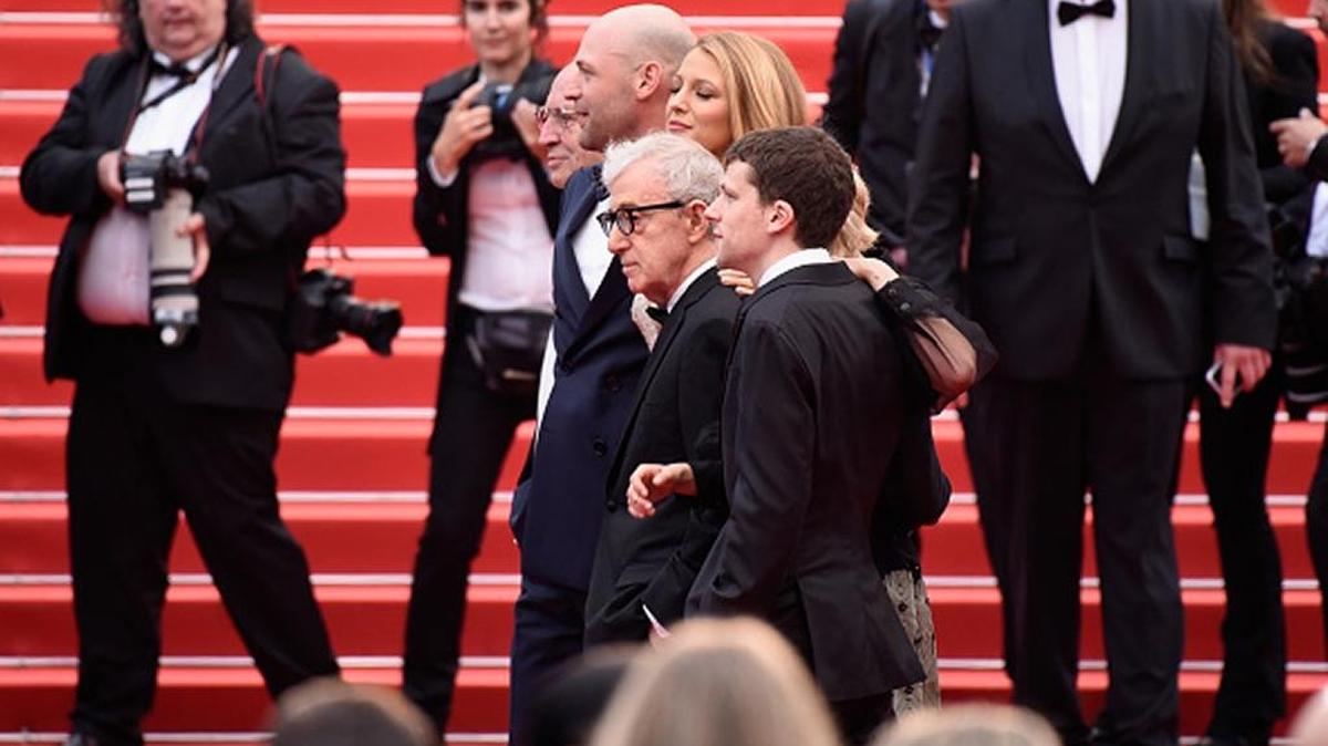 Vittorio Storaro, Corey Stoll, Blake Lively, Woody Allen and Jesse Eisenberg attend the "Cafe Society" premiere and the Opening Night Gala during the 69th annual Cannes Film Festival at the Palais des Festivals on May 11, 2016 in Cannes, France.
