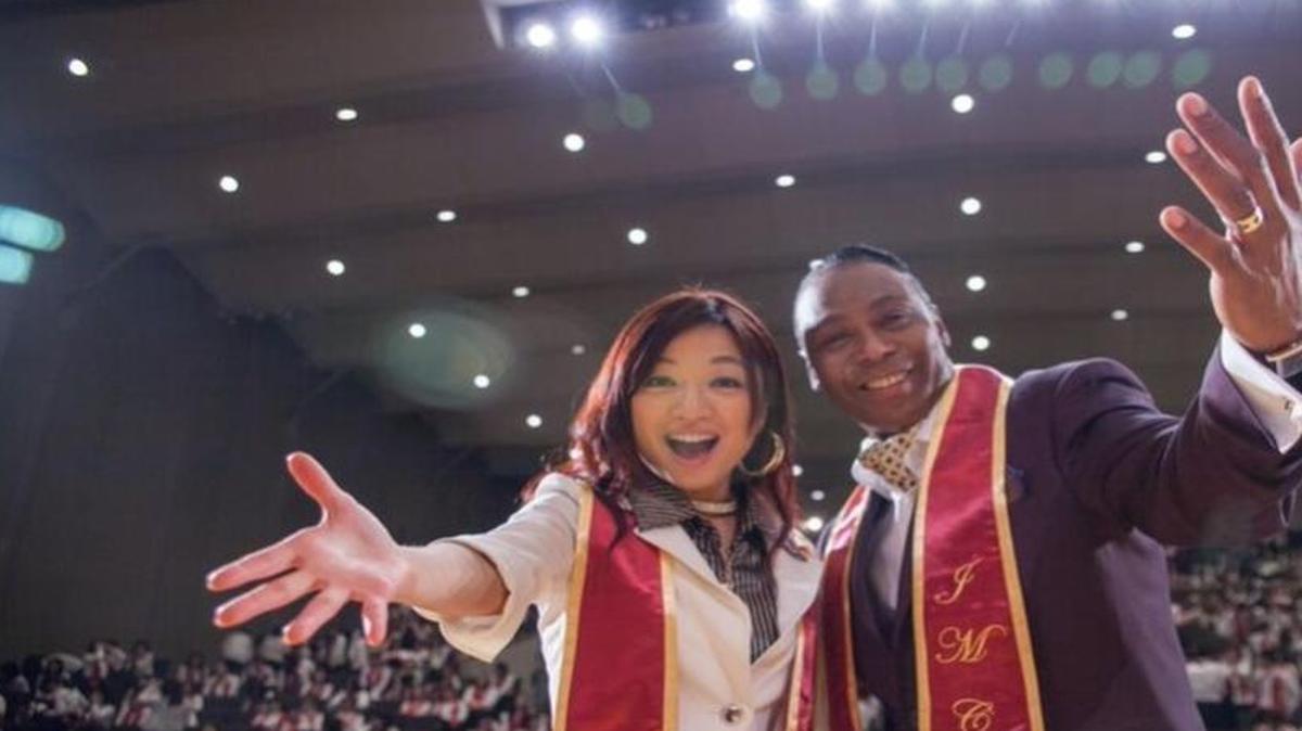 
Kings Mountain native Jett Edwards (right) and Japanese entrepreneur Jenna run the Japan Mass Choir, whch makes its U.S. tour debut this weekend. 
