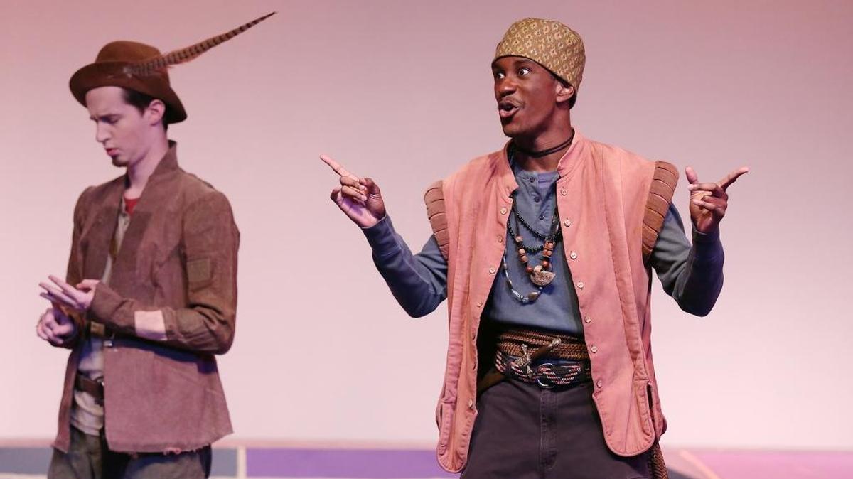 The title characters (Kyle Willson, left, and Tyson Hamilton) suspect they’re not in control of their lives in “Rosencrantz and Guildenstern are Dead.”